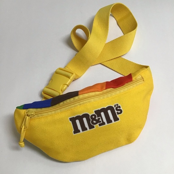 M&M’s Candy Fanny Pack Sling Belt Purse Yellow Rainbow Adjust Zip Adult Travel - Picture 13 of 13